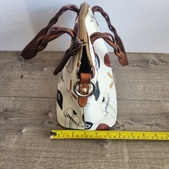 Dooney & Bourke San Diego Padres MLB Baseball Leather Shopper Tote Purse Bag - Picture 12 of 13